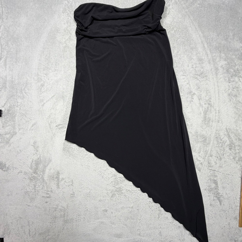 Urban Outfitters Strapless Asymmetric Hem‎ Midi Dress XL Black Indie OB1644364